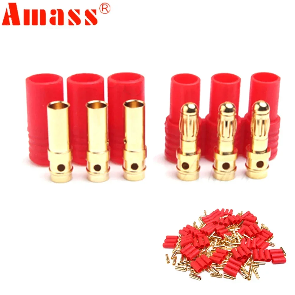 5/10 Pair AMASS 3.5mm three-core 3X3.5mm Bullet Connectors with Housing for Brush less Motor install
5/10 Pair AMASS 3.5mm three-core 3X3.5mm Bullet Connectors with Housing for Brush less Motor install