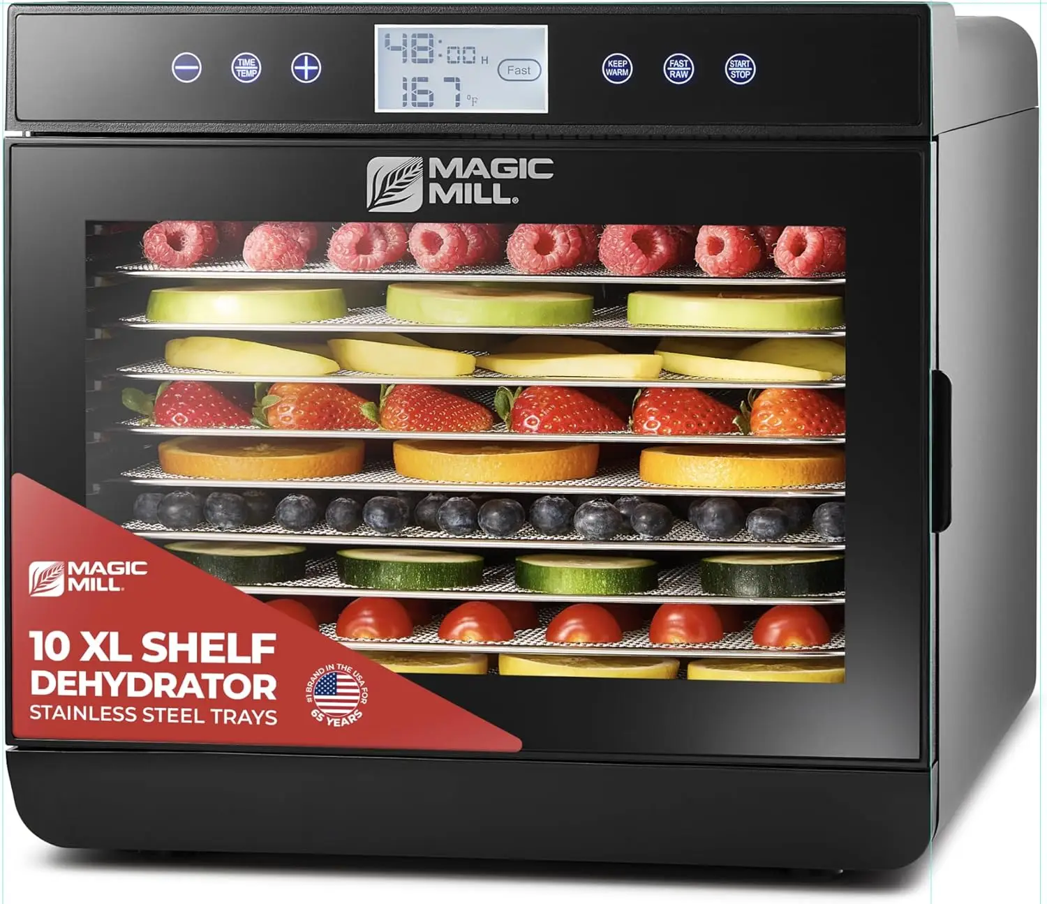 Premium Food Dehydrator Machine (10 Extra-Large Stainless Steel Trays) 700W Dryer for Beef Jerky, Fruits, Vegetables, Dog Treats
Premium Food Dehydrator Machine (10 Extra-Large Stainless Steel Trays) 700W Dryer for Beef Jerky, Fruits, Vegetables, Dog Treats