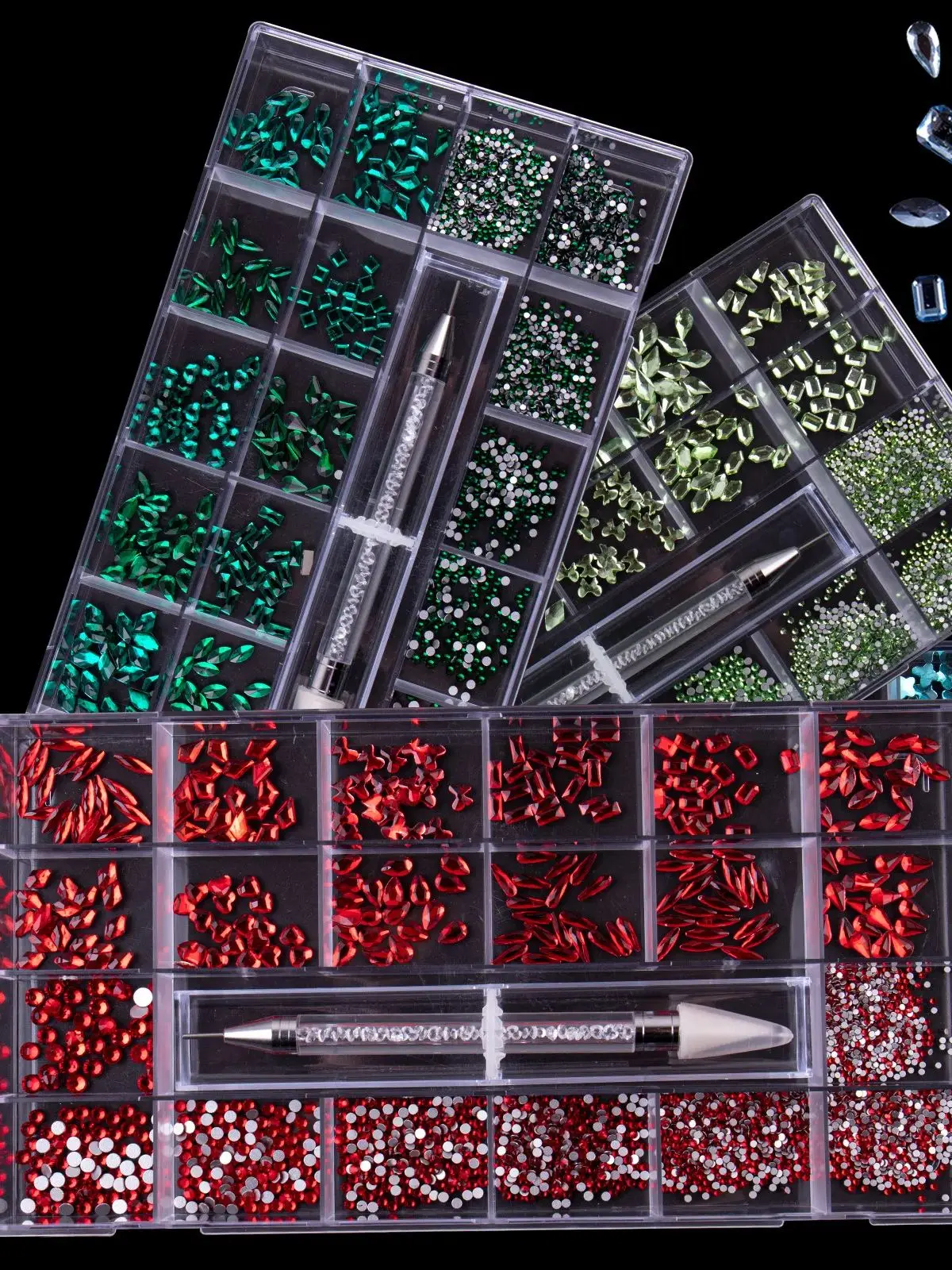 Набор из 1780 роскошных блестящих страз для дизайна ногтей, кристаллы AB из стекла, 1 шт. аппликатор в сетчатой коробке, 21 форма
Набор из 1780 роскошных блестящих страз для дизайна ногтей, кристаллы AB из стекла, 1 шт. аппликатор в сетчатой коробке, 21 форма