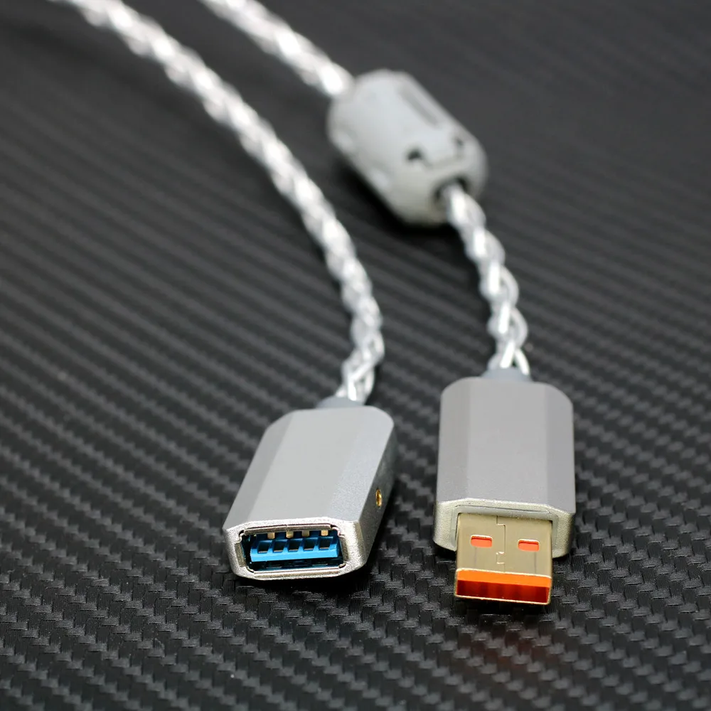 Remium XSSH Audio USB3.0 Type A-B Cable Pure OFC Silver Wire Gold-Plated Anti-Interference Ferrite Core for HiFi System
Remium XSSH Audio USB3.0 Type A-B Cable Pure OFC Silver Wire Gold-Plated Anti-Interference Ferrite Core for HiFi System