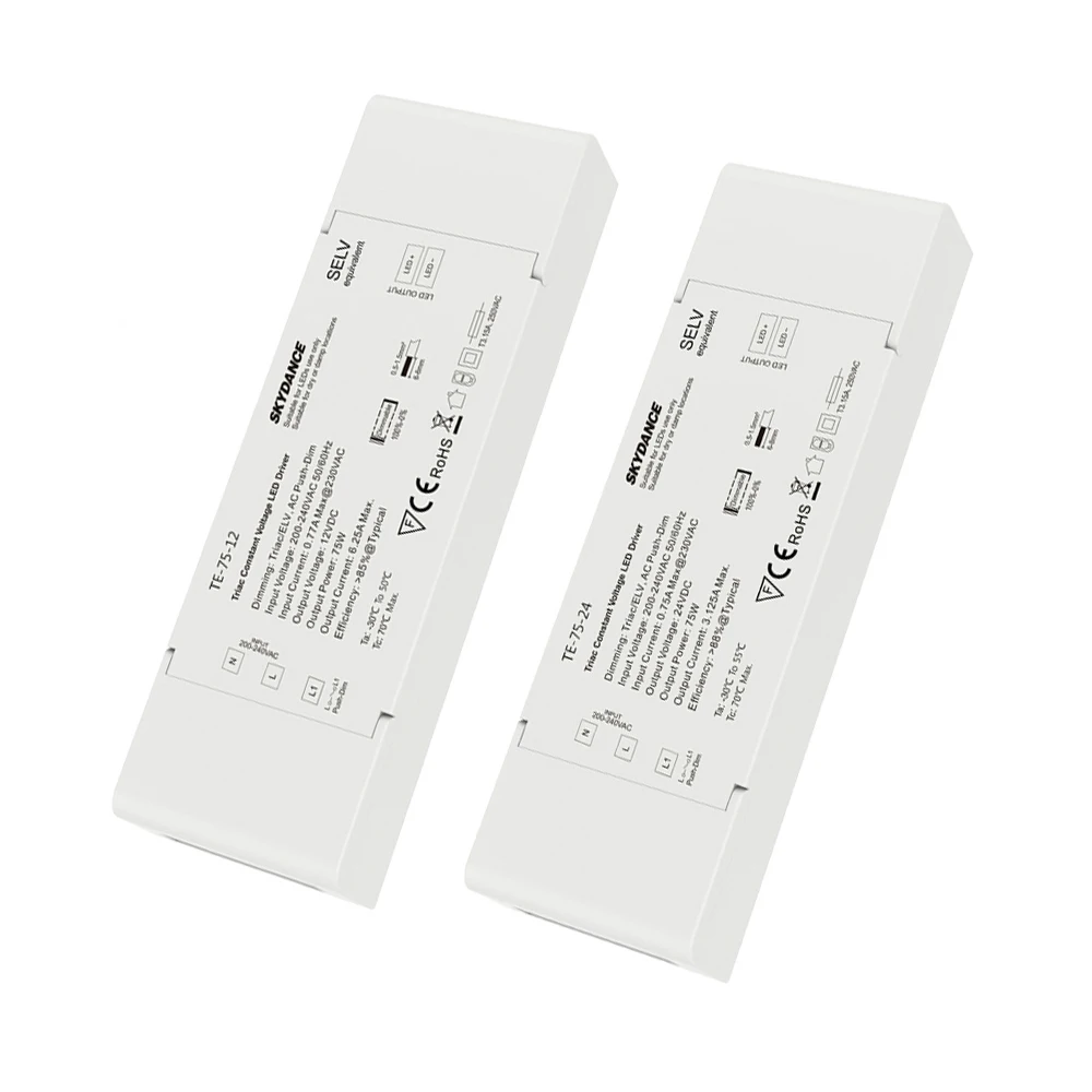 Skydance LED Triac Dimming Driver 75W AC To DC 12V 24V Constant Voltage PWM Digital Dimmable LED Driver For LED Strip Light
Skydance LED Triac Dimming Driver 75W AC To DC 12V 24V Constant Voltage PWM Digital Dimmable LED Driver For LED Strip Light