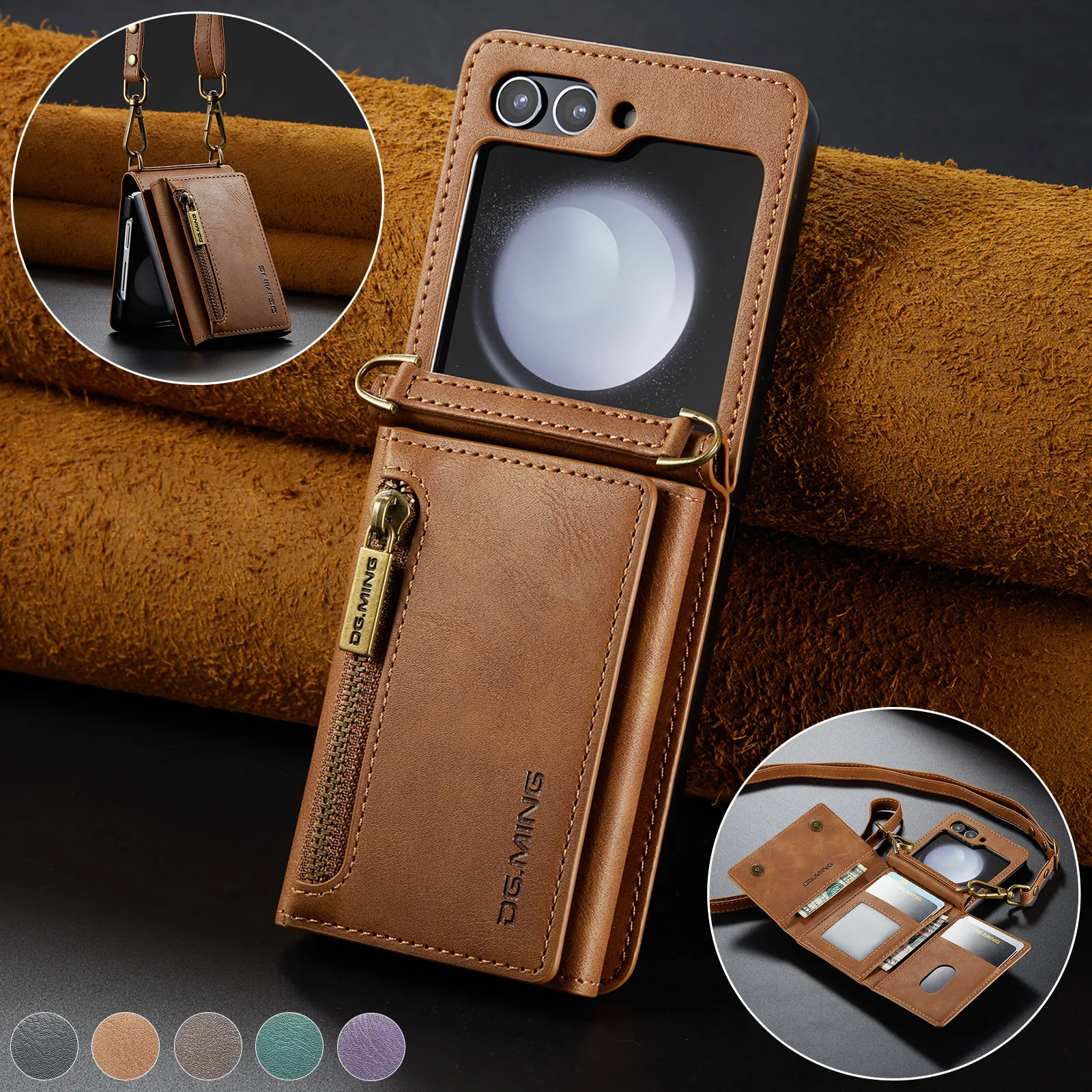 Leather Crossbody Zipper Wallet Card Slot Phone Case for Samsung Galaxy Z Flip 6 5 4 3 Lanyard Purse Bag Flip Stand Cover Coque
Leather Crossbody Zipper Wallet Card Slot Phone Case for Samsung Galaxy Z Flip 6 5 4 3 Lanyard Purse Bag Flip Stand Cover Coque