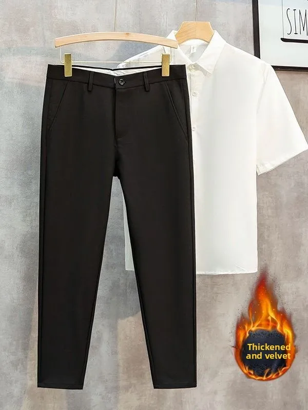 Men's Autumn Winter Thiened Fce Lined Straight Leg Nine-Tenths Busin Casual High End Bla Pants Anti-Wrinkle Breathable
Men's Autumn Winter Thiened Fce Lined Straight Leg Nine-Tenths Busin Casual High End Bla Pants Anti-Wrinkle Breathable