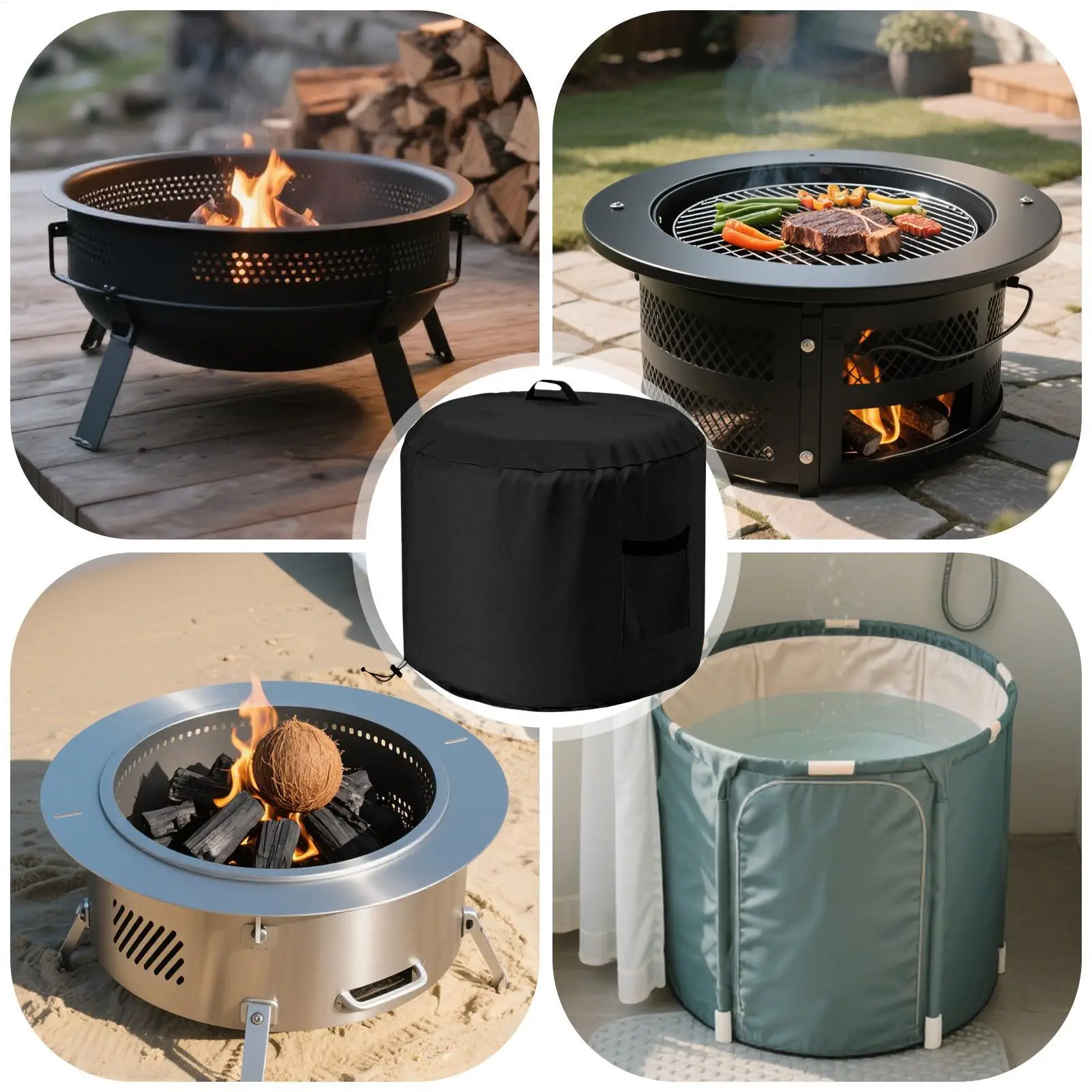 Outdoor Fire Pit Cover Waterproof Round Fire Pit Protector For Outdoors Oxford Fabric Windproof Protector With Side Pocket For
Outdoor Fire Pit Cover Waterproof Round Fire Pit Protector For Outdoors Oxford Fabric Windproof Protector With Side Pocket For