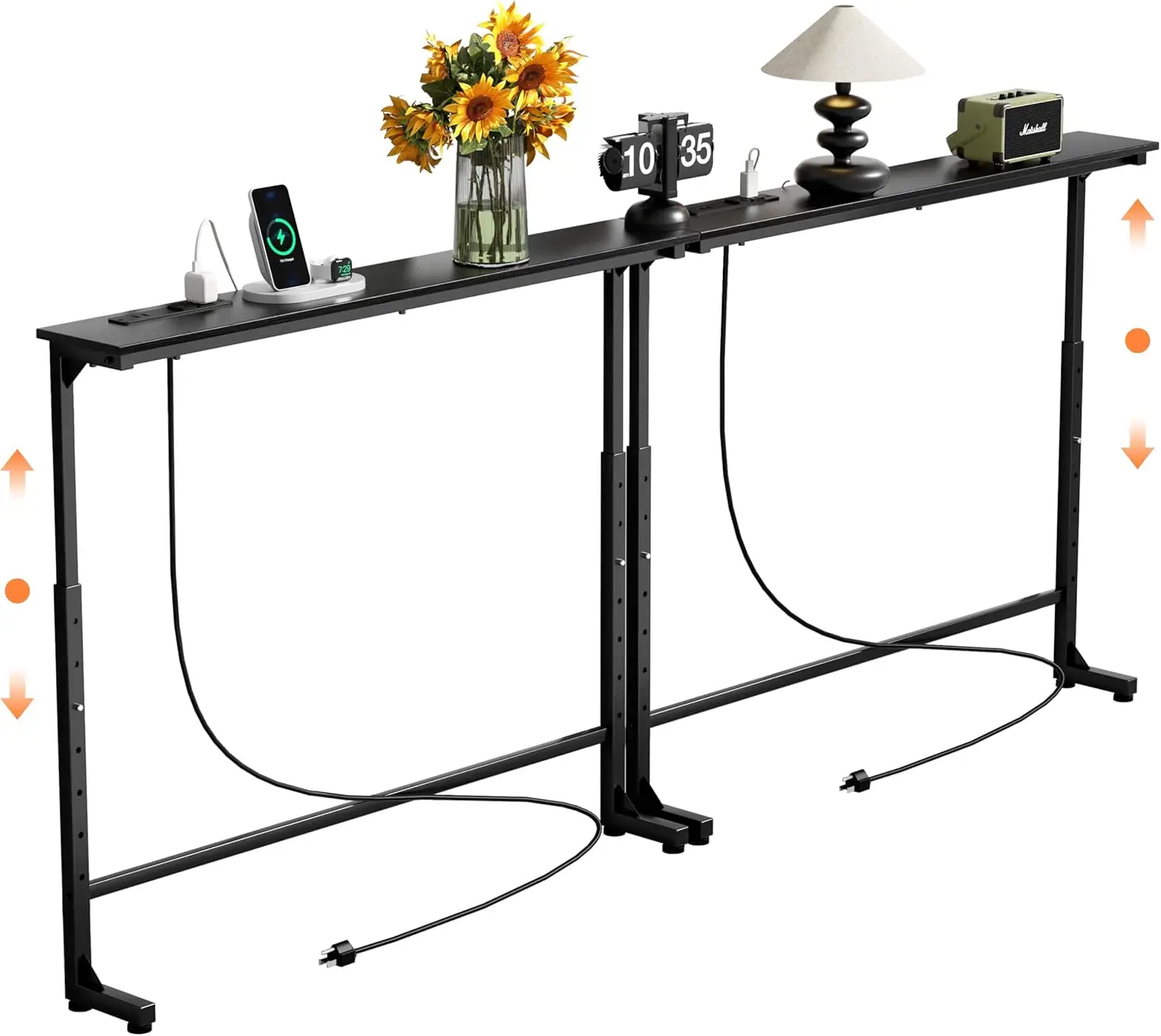 Adjustable Height Console Table with Power Outlets, 78.7" Long Sofa Table with Charging Station for Living Room - Black
Adjustable Height Console Table with Power Outlets, 78.7" Long Sofa Table with Charging Station for Living Room - Black