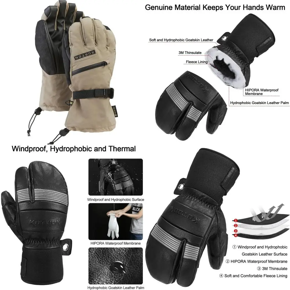 Waterproof Insulated Snowboard Gloves for Men - Gore-TEX Winter Gear, Summit Taupe, Large Size, Ideal for Cold Weather Activitie
Waterproof Insulated Snowboard Gloves for Men - Gore-TEX Winter Gear, Summit Taupe, Large Size, Ideal for Cold Weather Activitie