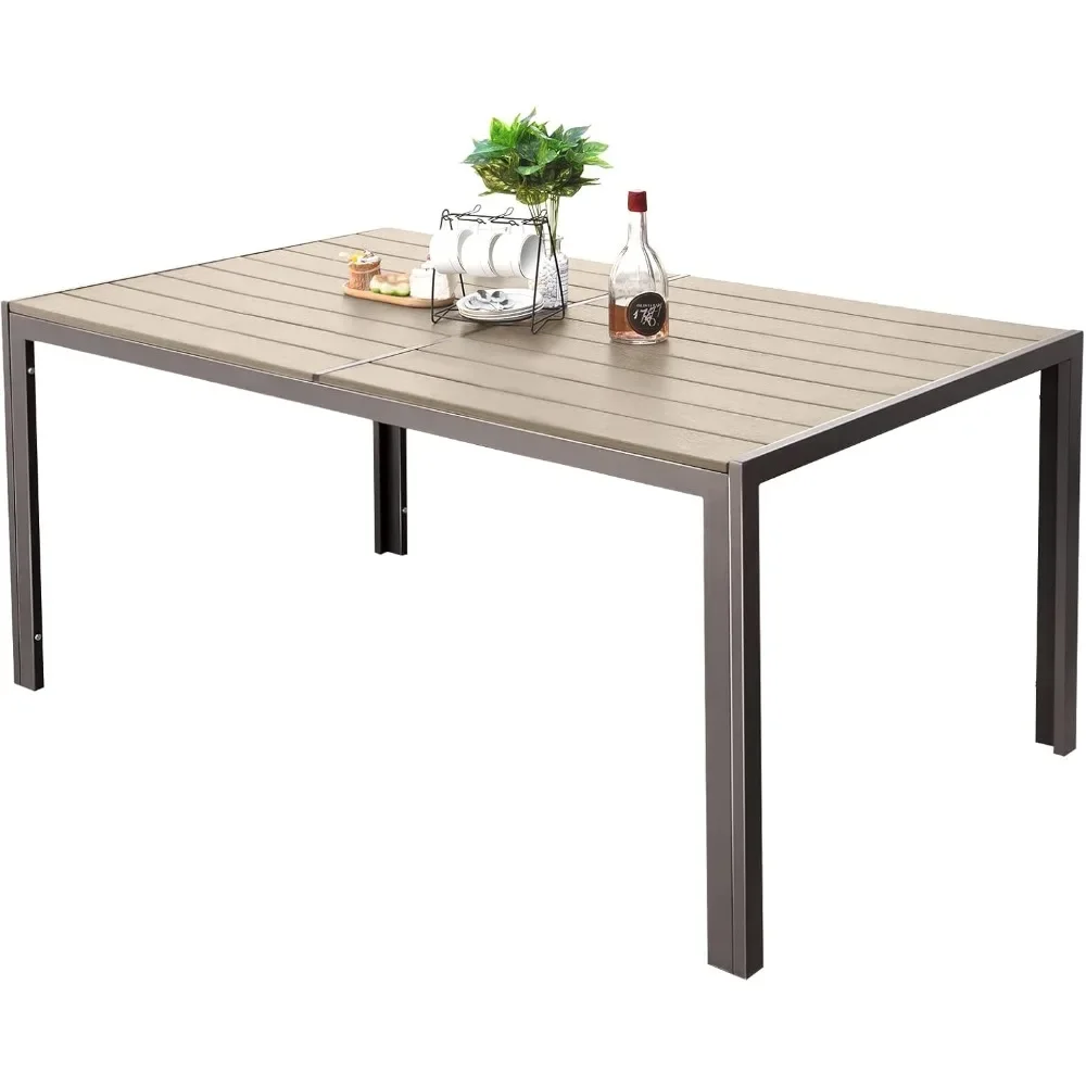 Patio Dining Table for Outdoor Patio Weather-Resistant Rectangular Table for Deck, Garden, Backyard
Patio Dining Table for Outdoor Patio Weather-Resistant Rectangular Table for Deck, Garden, Backyard