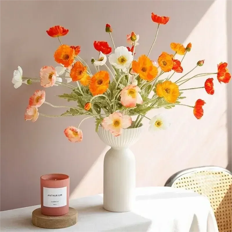 Artificial Poppies Flower Gorgeous Silk Papaver Rhoeas Flocking Stem Home Wedding Hall Home Photography Props Decoration
Artificial Poppies Flower Gorgeous Silk Papaver Rhoeas Flocking Stem Home Wedding Hall Home Photography Props Decoration
