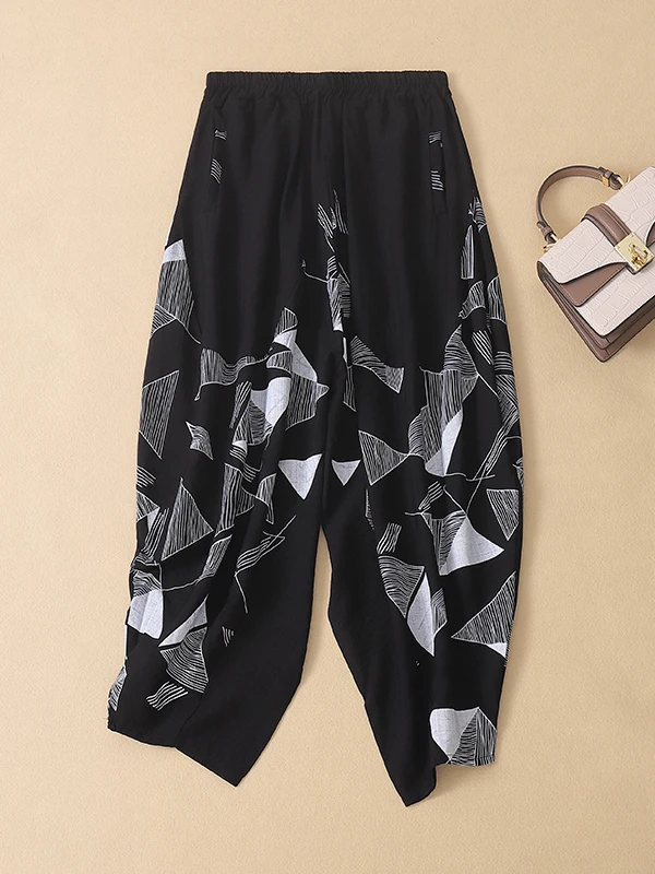 Женские летние брюки-шаровары с этническим принтом, свободного кроя, асимметричные, длиной 7/8, на талии, для повседневной носки
Женские летние брюки-шаровары с этническим принтом, свободного кроя, асимметричные, длиной 7/8, на талии, для повседневной носки