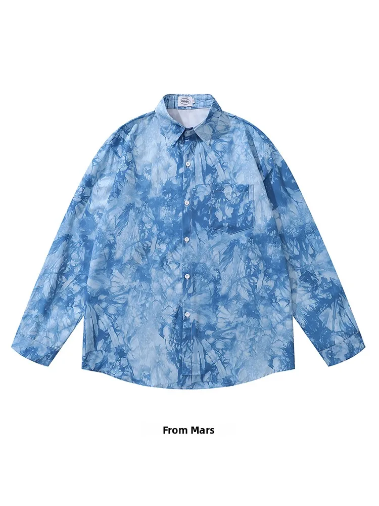 Свободная рубашка с длинным рукавом и воротником в стиле тай-дай для пар, мужчин и женщин, от Quiet Creative American Sle, осенне-зимняя мода
Свободная рубашка с длинным рукавом и воротником в стиле тай-дай для пар, мужчин и женщин, от Quiet Creative American Sle, осенне-зимняя мода