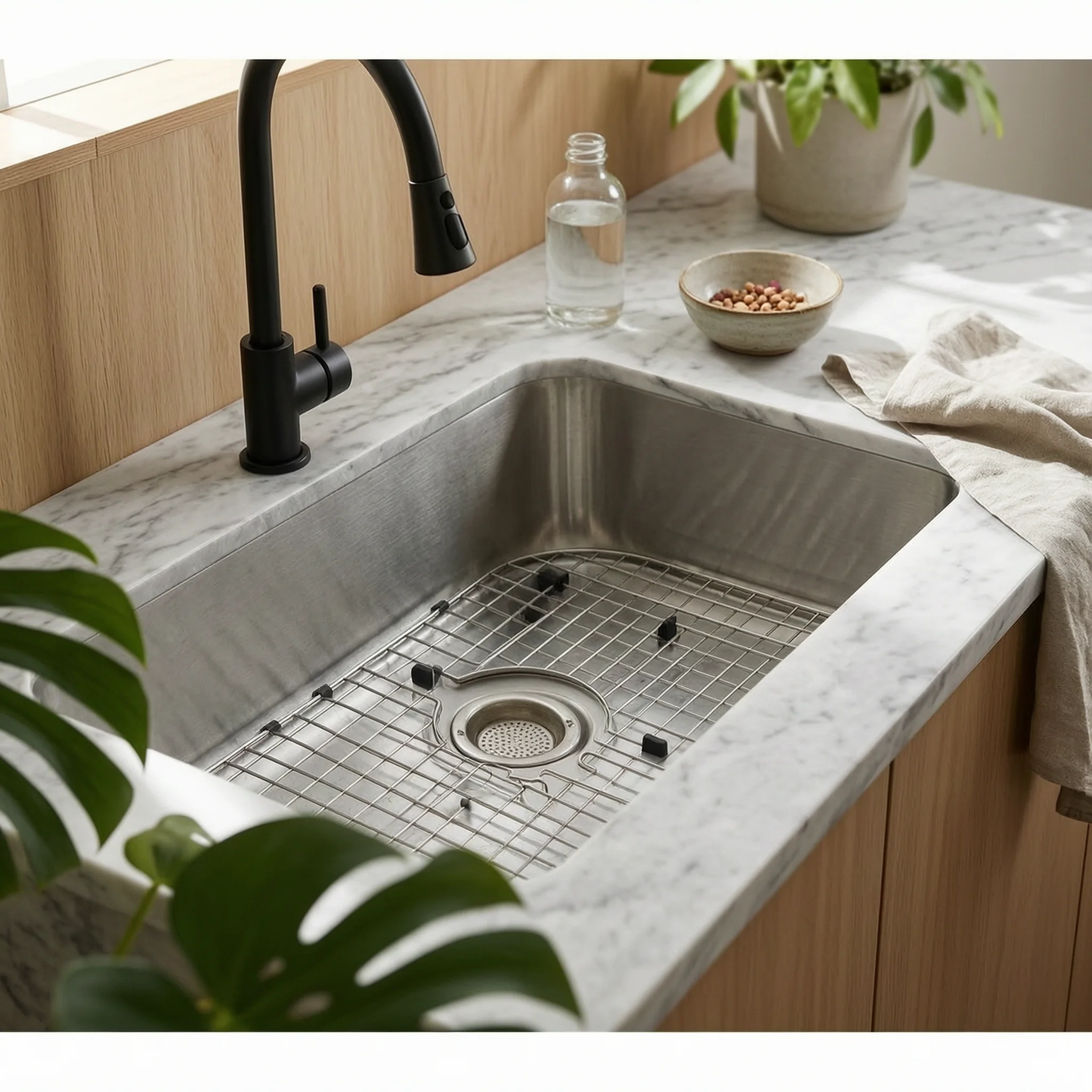 Rectangular Sink Drain Rack with Black Connector Clips Wire-frame Stainless Steel Sink Grid for Kitchen Storage
Rectangular Sink Drain Rack with Black Connector Clips Wire-frame Stainless Steel Sink Grid for Kitchen Storage