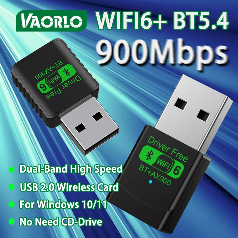Mini AX900 WIFI6 USB+Bluetooth 5.4 Dual Band 2.4G+5GHz 900Mbps Network Card Receiver Dongle 802.11ax For Win10/11 Free Driver
Mini AX900 WIFI6 USB+Bluetooth 5.4 Dual Band 2.4G+5GHz 900Mbps Network Card Receiver Dongle 802.11ax For Win10/11 Free Driver