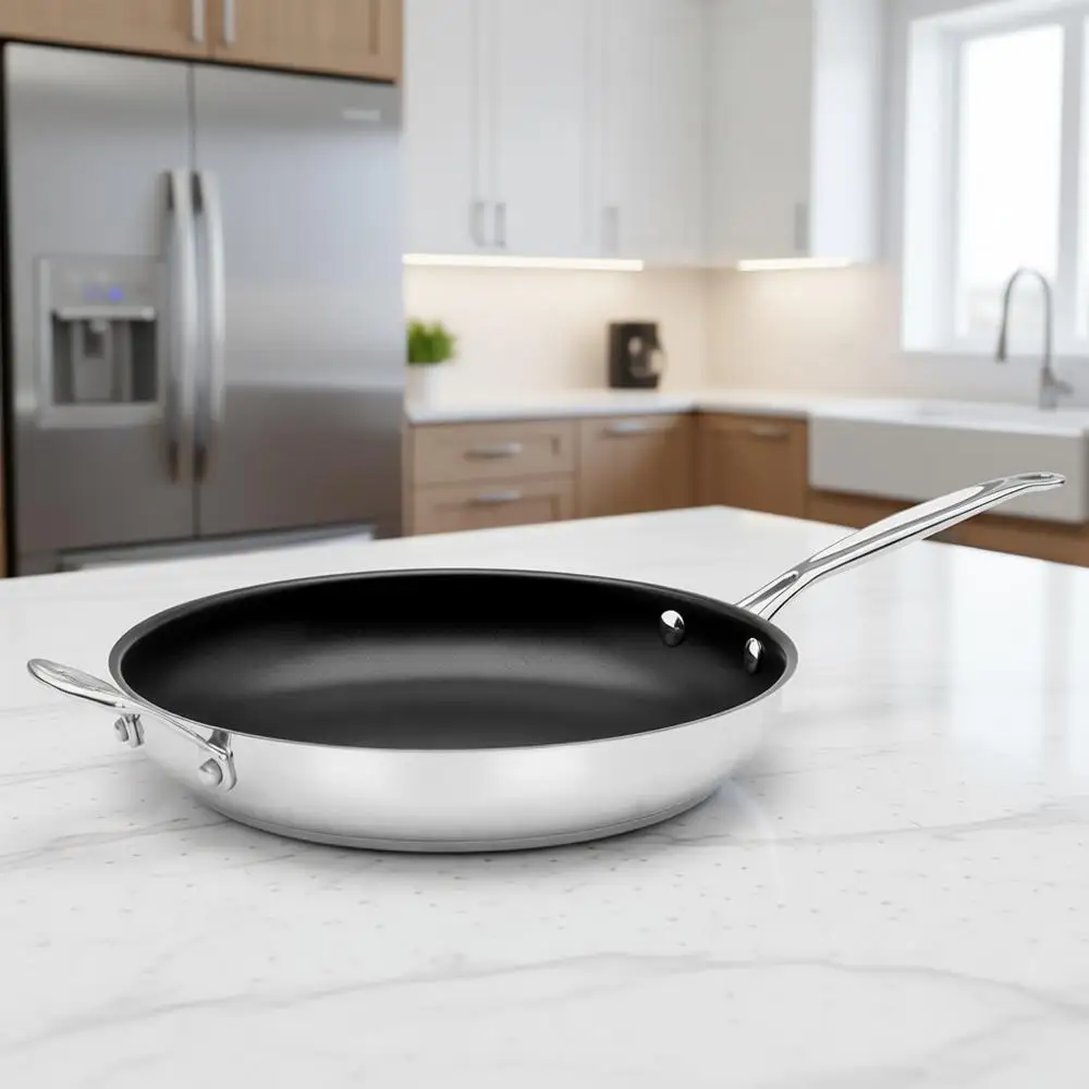 12-Inch Open Skillet with Heat-Resistant Handle, Nonstick Stainless Steel
12-Inch Open Skillet with Heat-Resistant Handle, Nonstick Stainless Steel