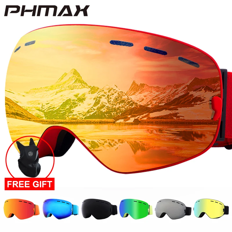 Лыжные очки PHMAX, мужские очки для сноуборда, женские зимние очки для улицы, двухслойные линзы UV400, противотуманные лыжные очки
Лыжные очки PHMAX, мужские очки для сноуборда, женские зимние очки для улицы, двухслойные линзы UV400, противотуманные лыжные очки