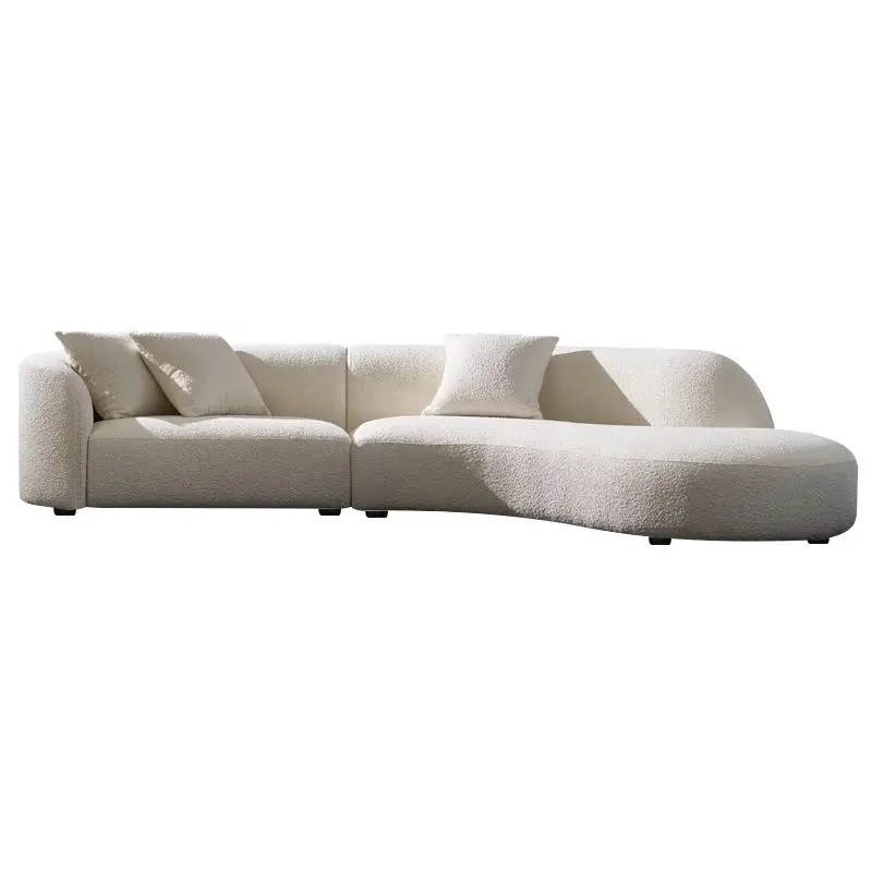 Cream style lamb wool sofa modern Italian style living room designer curved fabric sofa
Cream style lamb wool sofa modern Italian style living room designer curved fabric sofa