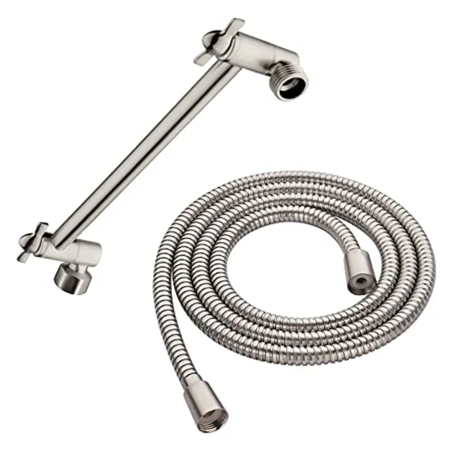 10 Inch Adjustable Shower Arm and Matching 79 Inches Cord Extra Long Stainless Steel Hand Shower Hose
10 Inch Adjustable Shower Arm and Matching 79 Inches Cord Extra Long Stainless Steel Hand Shower Hose