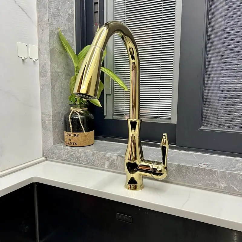 European classical style pull-out faucet for home; creative kitchen sink and wash basin head for luxury
European classical style pull-out faucet for home; creative kitchen sink and wash basin head for luxury