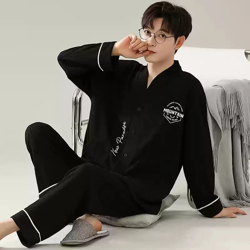 Japan Kimono Cotton Home Clothes for Men Spring and Autumn Long Sleeves Sleeping Top Pant Nightwear Young Boy 4XL 5XL Sleepwear
Japan Kimono Cotton Home Clothes for Men Spring and Autumn Long Sleeves Sleeping Top Pant Nightwear Young Boy 4XL 5XL Sleepwear