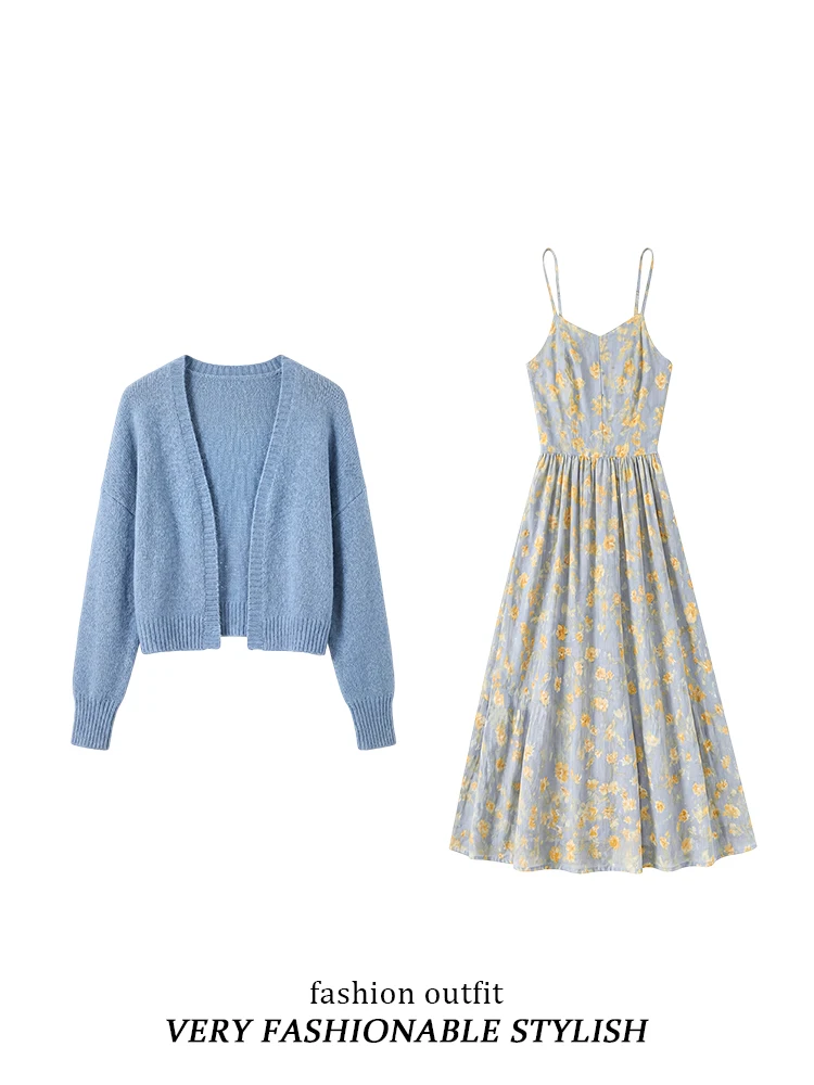 Women's Summer Fashion Slim Fit Floral Print Knitted Cardigan Set Short Style Casual V-Neck Long Sleeve High Waist Skirt
Women's Summer Fashion Slim Fit Floral Print Knitted Cardigan Set Short Style Casual V-Neck Long Sleeve High Waist Skirt