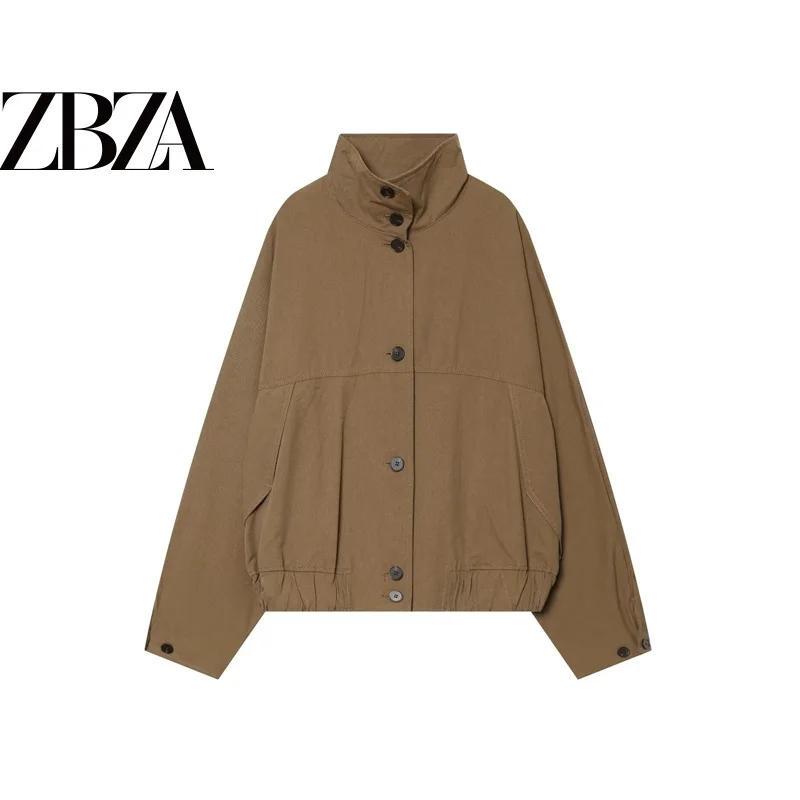 Elegant Stand Collar Elastic Hem Jacket Outerwear ZR Wind Fashionable Women's Standard Fit Long Sleeve Polyester Fiber Coat
Elegant Stand Collar Elastic Hem Jacket Outerwear ZR Wind Fashionable Women's Standard Fit Long Sleeve Polyester Fiber Coat