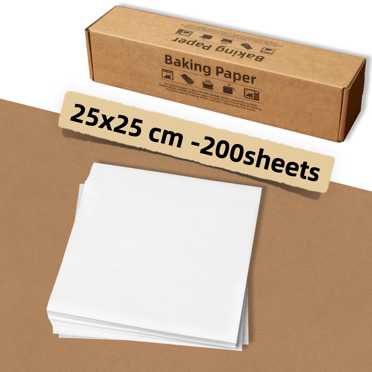 Бумага для пергамента неотбеленная, антипригарная, 25 х25 см, 200 шт. 
Бумага для пергамента неотбеленная, антипригарная, 25 х25 см, 200 шт.