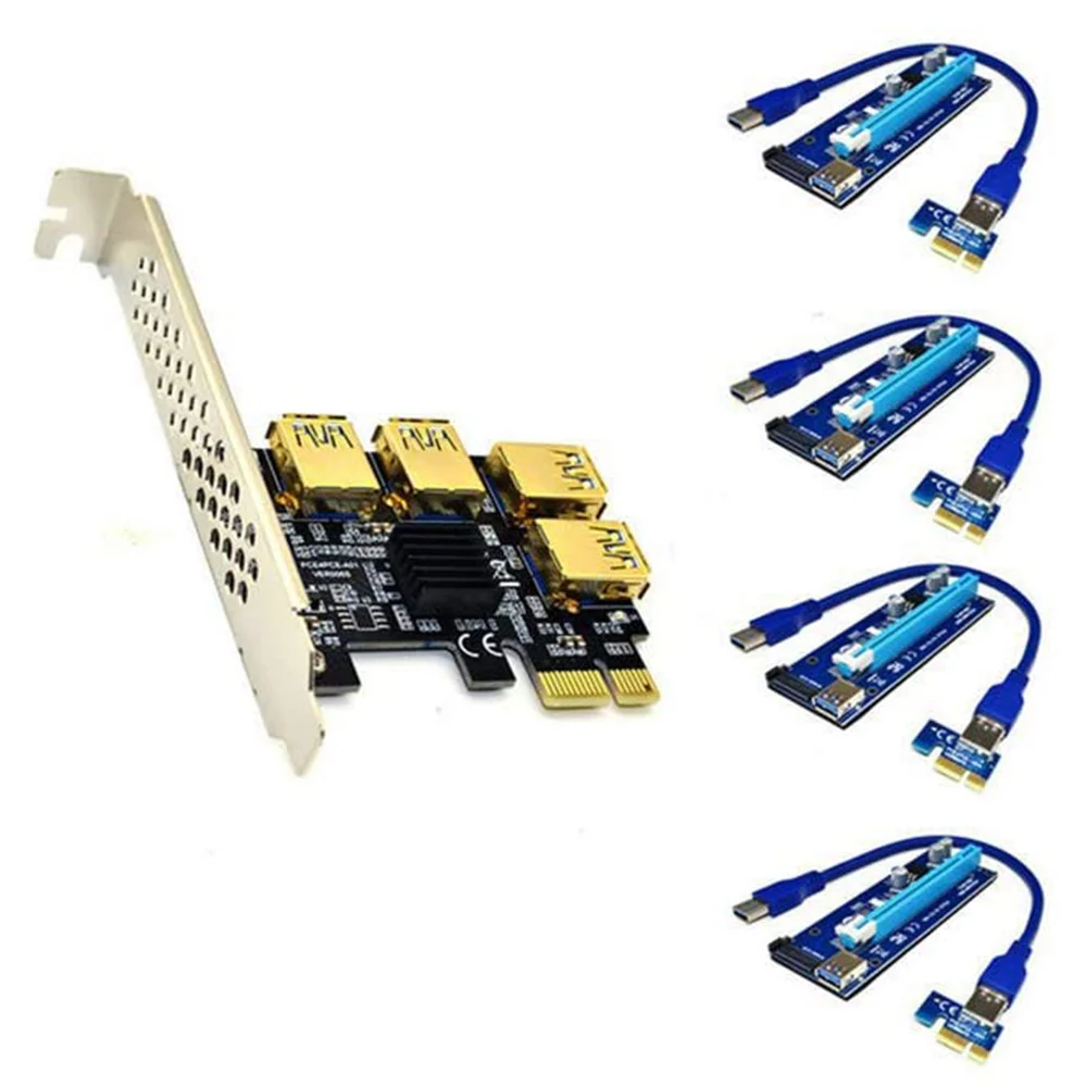 PCIe 1 to 4 PCI Express 16X Slots Riser Card PCI-E 1X to 4 PCI-E Slot Adapter USB 3.0 Port Multiplier for Mining
PCIe 1 to 4 PCI Express 16X Slots Riser Card PCI-E 1X to 4 PCI-E Slot Adapter USB 3.0 Port Multiplier for Mining