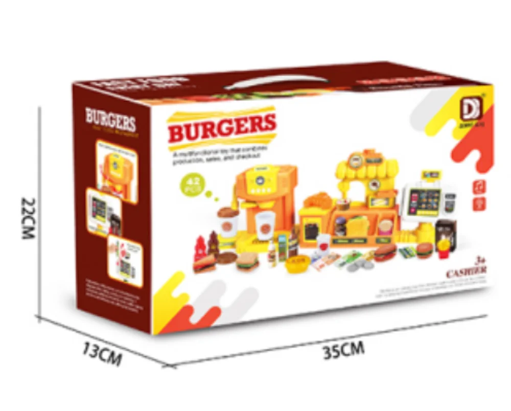 3 in 1 Kids Role Play Toy Set Pp Pe Material Coffee Machine Burger Counter Cash Register with Sound Effect Educational Playset for Children Age 3 Plus 3 in 1 Kids Role Play Toy Set Pp Pe Material Coffee Machine Burger Counter Cash Register with Sound Effect Educational Playset for Children Age 3 Plus