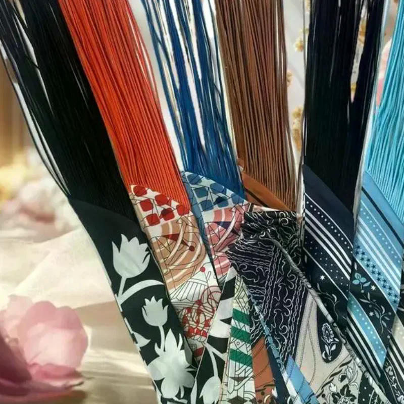 130x5cm Tassel Europe Spring New Cashew Nut Women's Decorative Small Silk Scarf Hair Band Binding Bag Handle Ribbon Small Scarf
130x5cm Tassel Europe Spring New Cashew Nut Women's Decorative Small Silk Scarf Hair Band Binding Bag Handle Ribbon Small Scarf