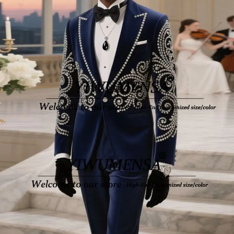 Elegant Burgundy Velvet Wedding Suits For Men Single Breasted Jacket Pants 2 Pieces Sets Groom Tuxedos Customized ropa hombre
Elegant Burgundy Velvet Wedding Suits For Men Single Breasted Jacket Pants 2 Pieces Sets Groom Tuxedos Customized ropa hombre