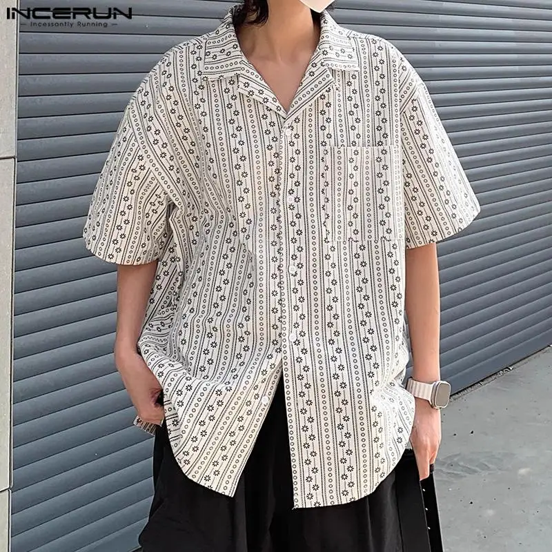 2024 Men Shirt Printing Lapel Short Sleeve Korean Loose Male Shirts Streetwear Summer Fashion Casual Men Clothing INCERUN S-5XL
2024 Men Shirt Printing Lapel Short Sleeve Korean Loose Male Shirts Streetwear Summer Fashion Casual Men Clothing INCERUN S-5XL