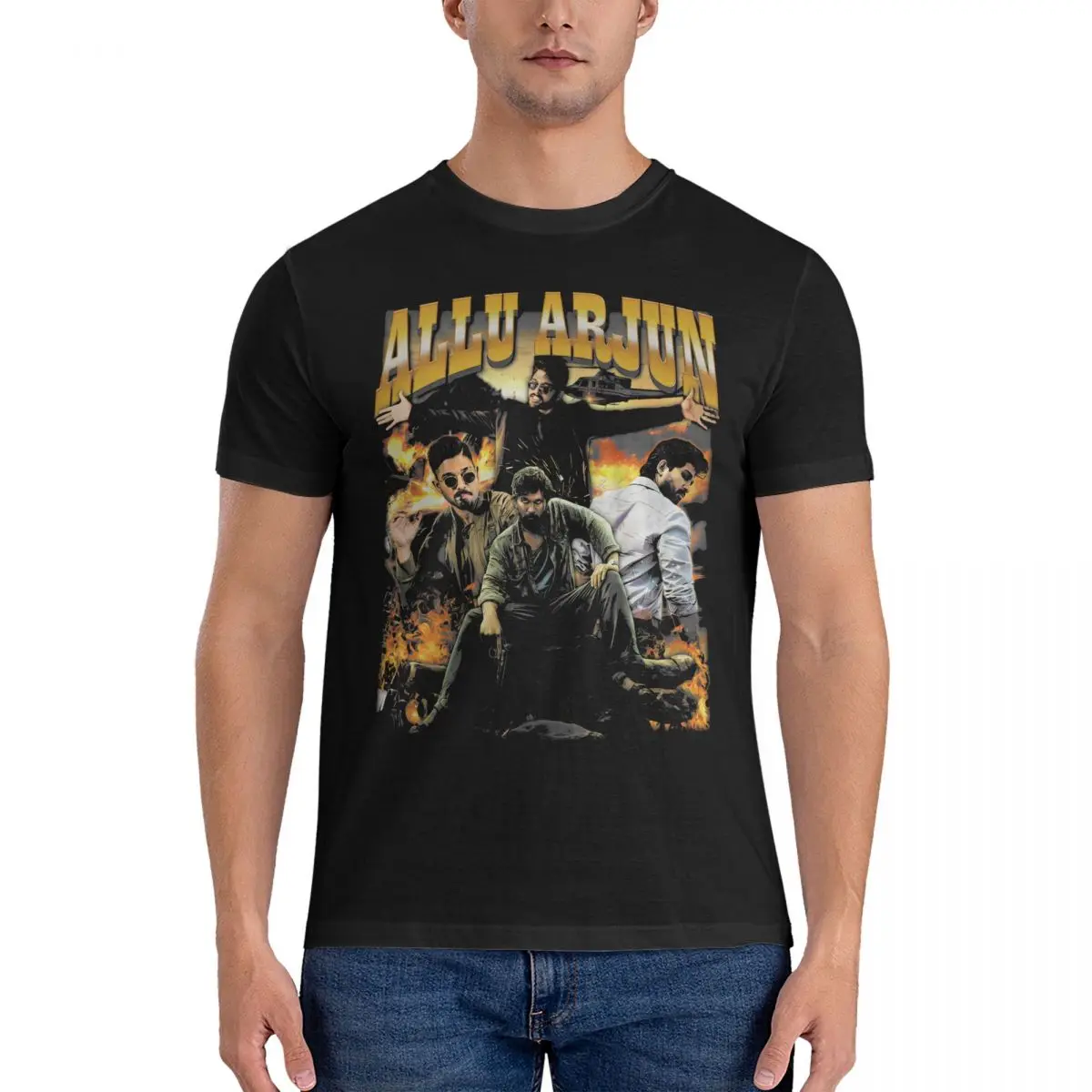 Casual Allu Arjun T-Shirts for Men Round Collar Pure Cotton T Shirt Allu Arjun Short Sleeve Tee Shirt Gift Idea Clothing
Casual Allu Arjun T-Shirts for Men Round Collar Pure Cotton T Shirt Allu Arjun Short Sleeve Tee Shirt Gift Idea Clothing