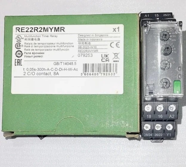 Brand New RE22R2MYMR relay 24-240V AC/DC Expedited shipping
Brand New RE22R2MYMR relay 24-240V AC/DC Expedited shipping