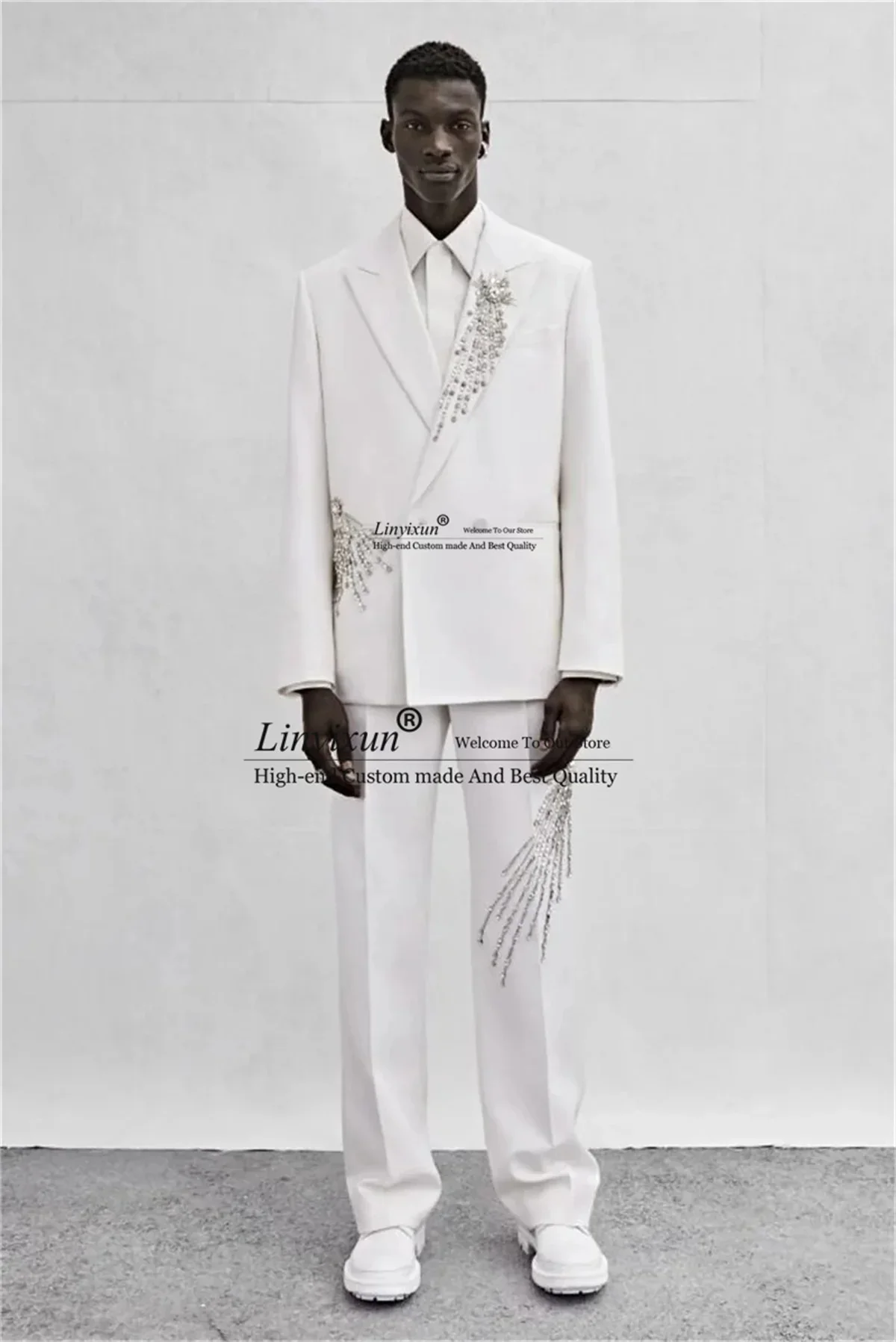 Customized Formal Tuxedo Men Suits Glitter Lace Groom Wedding 3 Pieces Sets Bridegroom Prom Blazers Slim Fit Costume Homme
Customized Formal Tuxedo Men Suits Glitter Lace Groom Wedding 3 Pieces Sets Bridegroom Prom Blazers Slim Fit Costume Homme