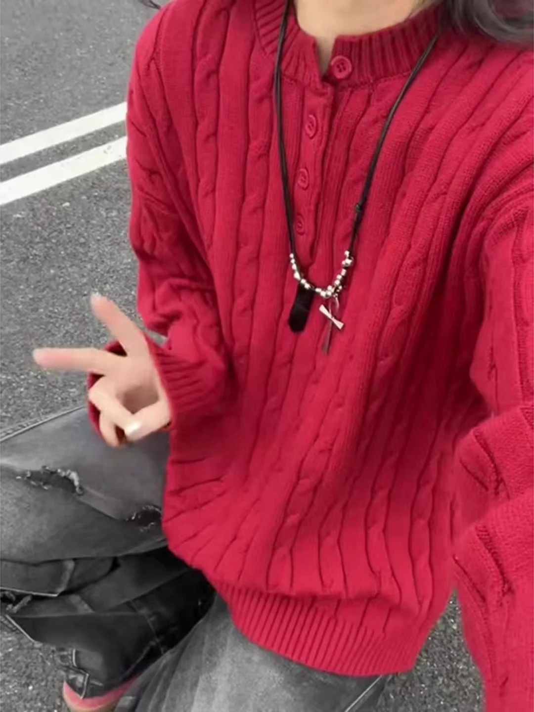 Red Striped Henry Collar Sweater Men Women Sle Autumn Winter Knitted Inner Wear Lazy Korean Sle Outer Jaet
Red Striped Henry Collar Sweater Men Women Sle Autumn Winter Knitted Inner Wear Lazy Korean Sle Outer Jaet