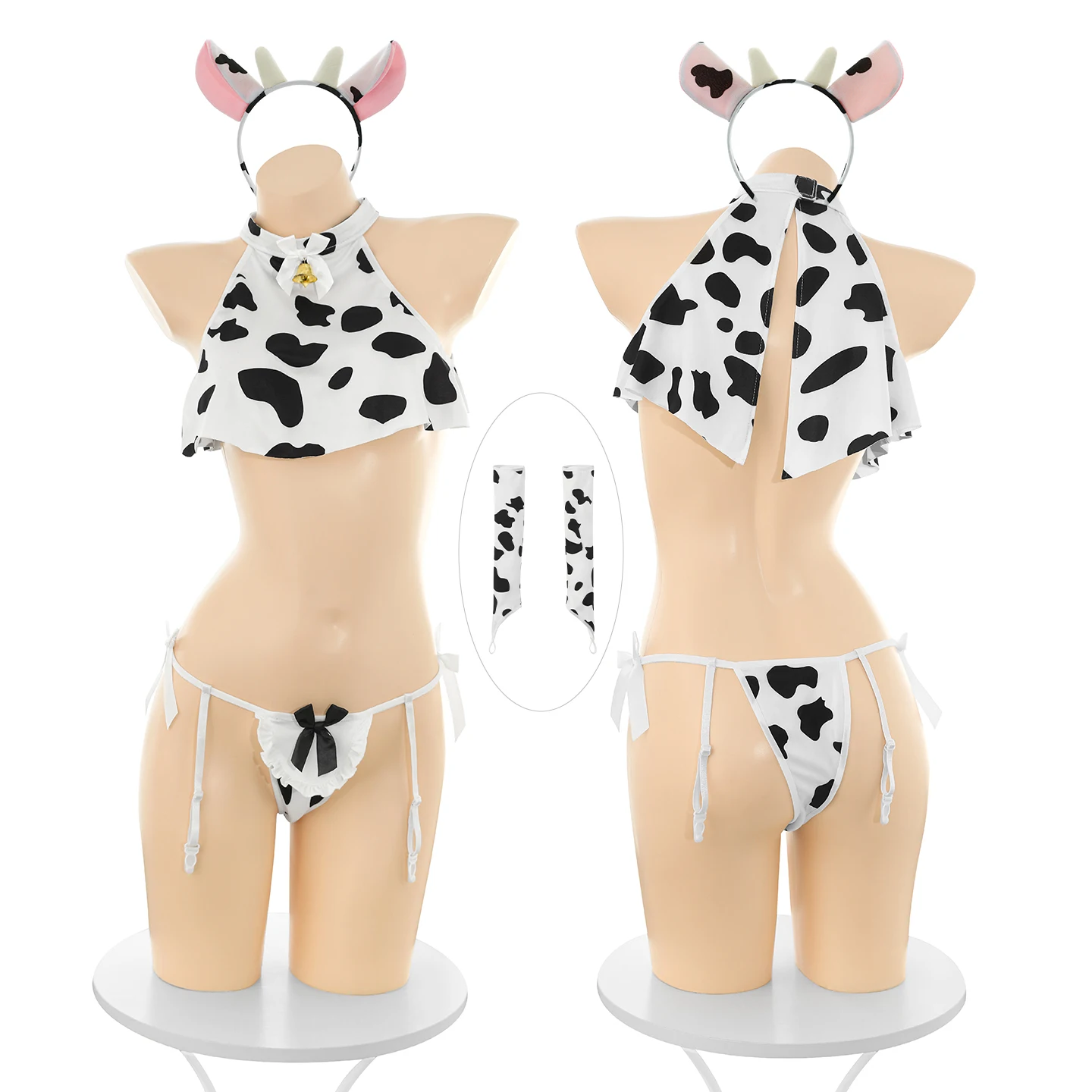 Japanese Anime Cow Cosplay Costumes Women's Print Lingerie Set, Bikini with Cow Ears Headband Cosplay Lingerie Outfit Halloween
Japanese Anime Cow Cosplay Costumes Women's Print Lingerie Set, Bikini with Cow Ears Headband Cosplay Lingerie Outfit Halloween