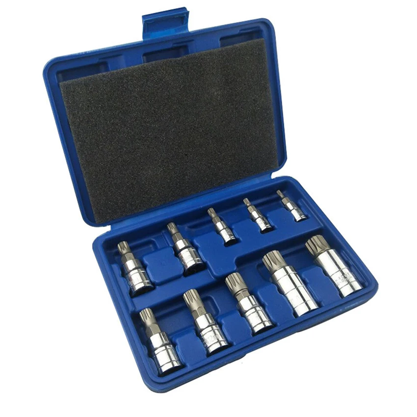 M4-5-6, M8-9-10-12, M14, M16, 18 - CRV 10PCS/Set XZN Tampered Triple Square Spline Bit Socket Driver Set with Storage Box
M4-5-6, M8-9-10-12, M14, M16, 18 - CRV 10PCS/Set XZN Tampered Triple Square Spline Bit Socket Driver Set with Storage Box