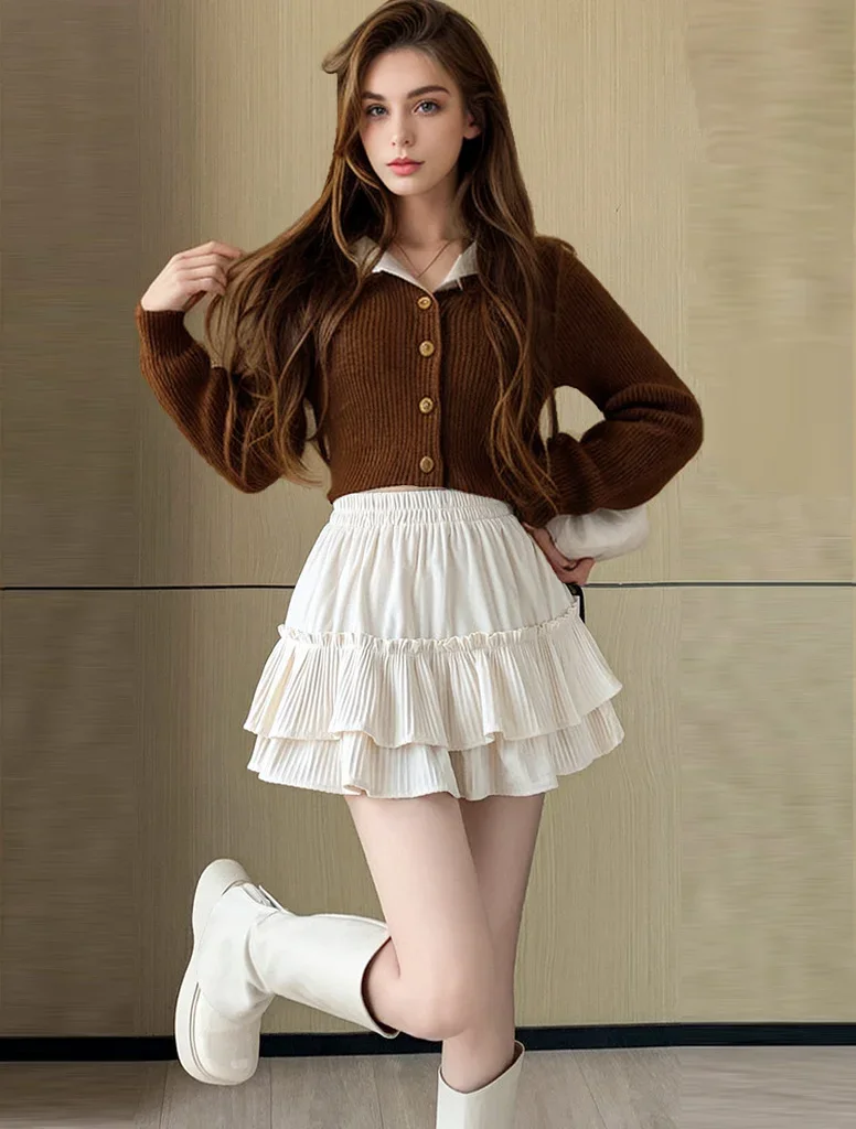 Pop Autumn Winter White Mini Velour Cake Skirt Women High Waist Preppy Style Double Layer Ruffle Short Skirt Girls
Pop Autumn Winter White Mini Velour Cake Skirt Women High Waist Preppy Style Double Layer Ruffle Short Skirt Girls