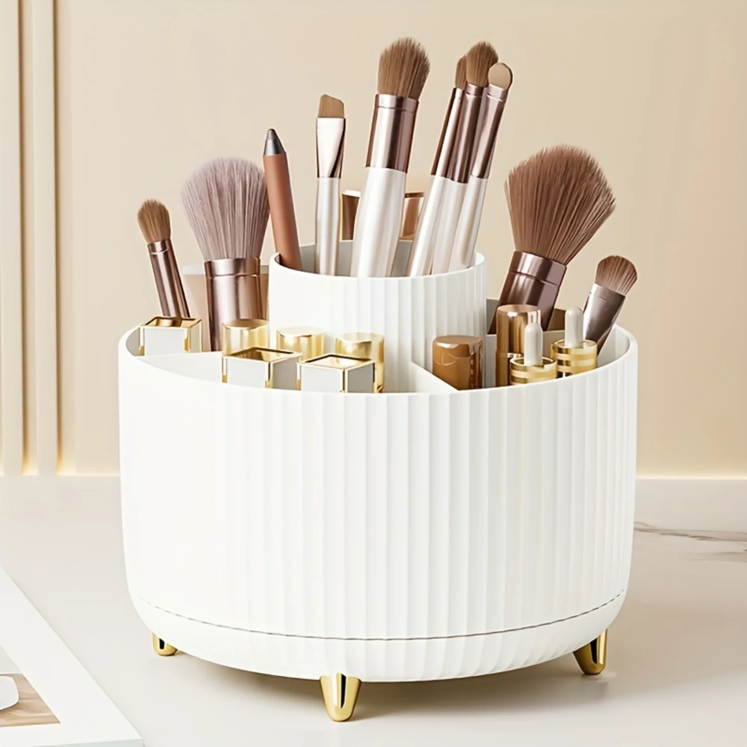 Makeup Brush Box, ° Rotating Makeup Brush Organizer, 5-Compartment Large Capacity Brush Rack, Desktop Multifunctional Lipstick
Makeup Brush Box, ° Rotating Makeup Brush Organizer, 5-Compartment Large Capacity Brush Rack, Desktop Multifunctional Lipstick