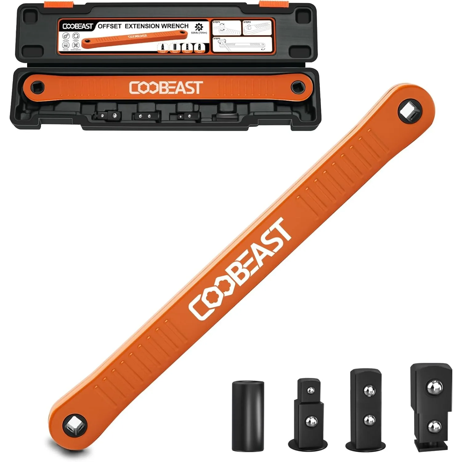 Offset Extension Wrench With 1/4 3/8 1/2 Inch Square Drive Adapters Impact Ready Socket Wrench Extender For Tight Spaces 13.4 Inches Long
Offset Extension Wrench With 1/4 3/8 1/2 Inch Square Drive Adapters Impact Ready Socket Wrench Extender For Tight Spaces 13.4 Inches Long