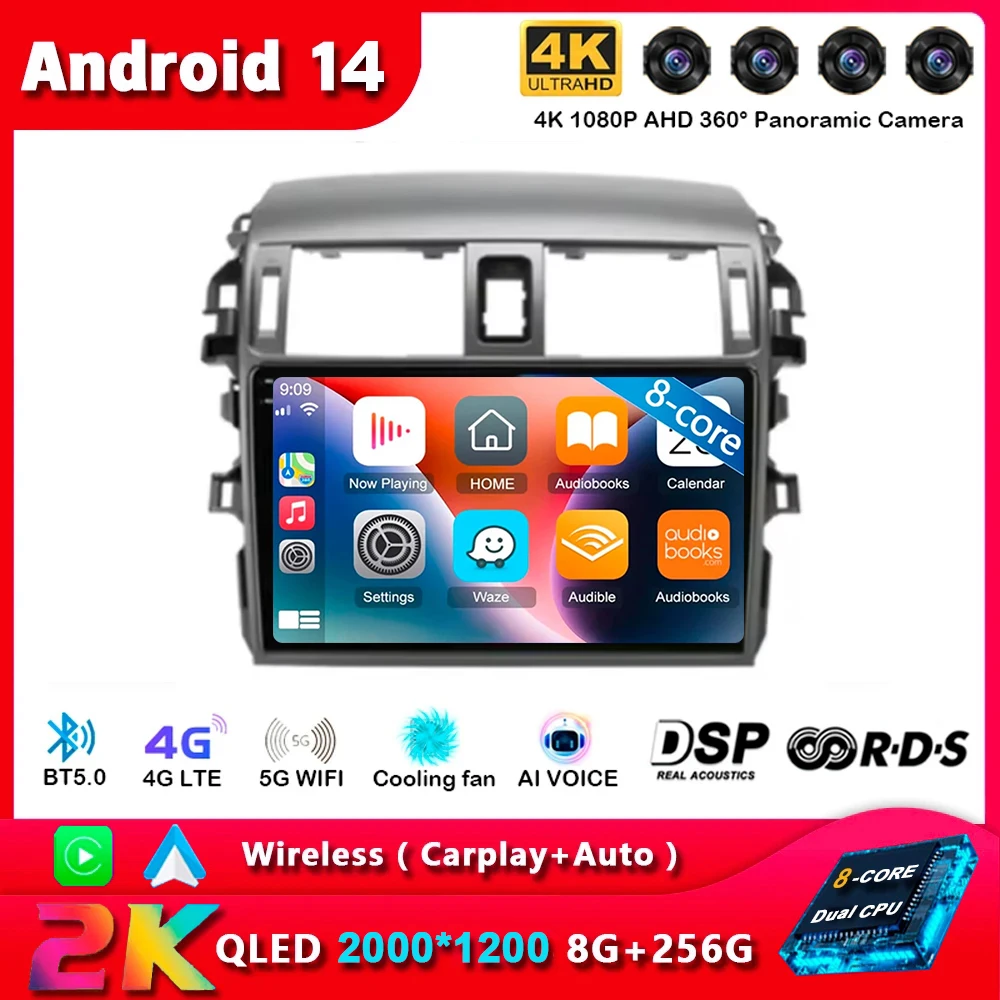 Android 14 Carplay Car Radio For Toyota Corolla E140/150 2007 2008 2009 2010-2013 Multimedia Player GPS 2din Head Unit Stereo BT
Android 14 Carplay Car Radio For Toyota Corolla E140/150 2007 2008 2009 2010-2013 Multimedia Player GPS 2din Head Unit Stereo BT