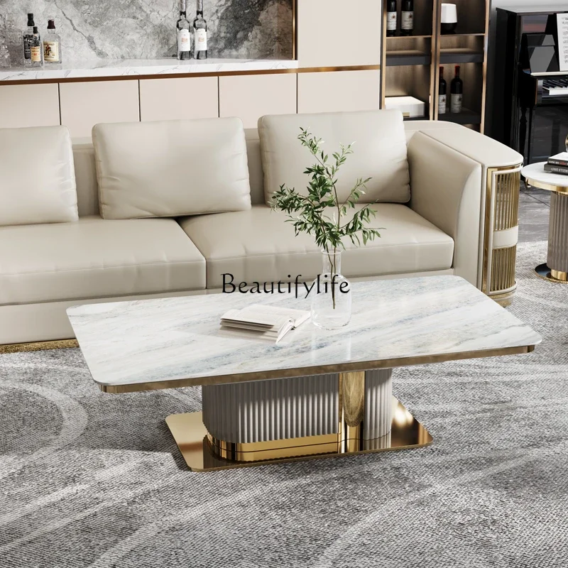 Italian light luxury long coffee table modern metal marble paint coffee table
Italian light luxury long coffee table modern metal marble paint coffee table