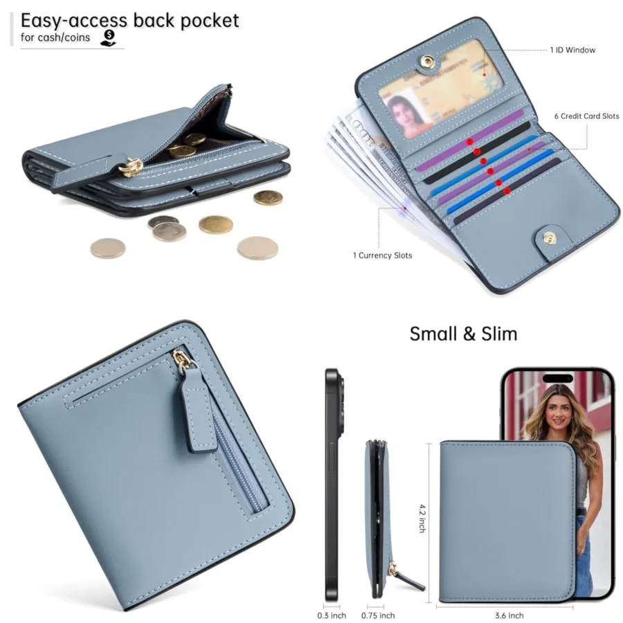 Toughergun Women's Small Slim Leather Wallet with RFID Protection, Compact Bifold Mini Purse with Clear ID Window
Toughergun Women's Small Slim Leather Wallet with RFID Protection, Compact Bifold Mini Purse with Clear ID Window