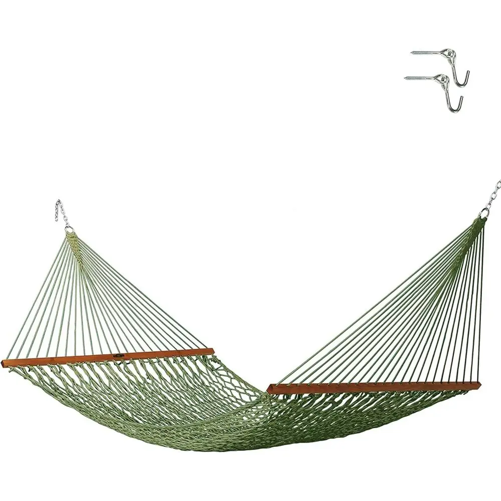Double Hammock with Durable Cord, 13ft x 60in, Holds 450lbs, Oak Bar, Zinc Hardware, Handcrafted in USA
Double Hammock with Durable Cord, 13ft x 60in, Holds 450lbs, Oak Bar, Zinc Hardware, Handcrafted in USA