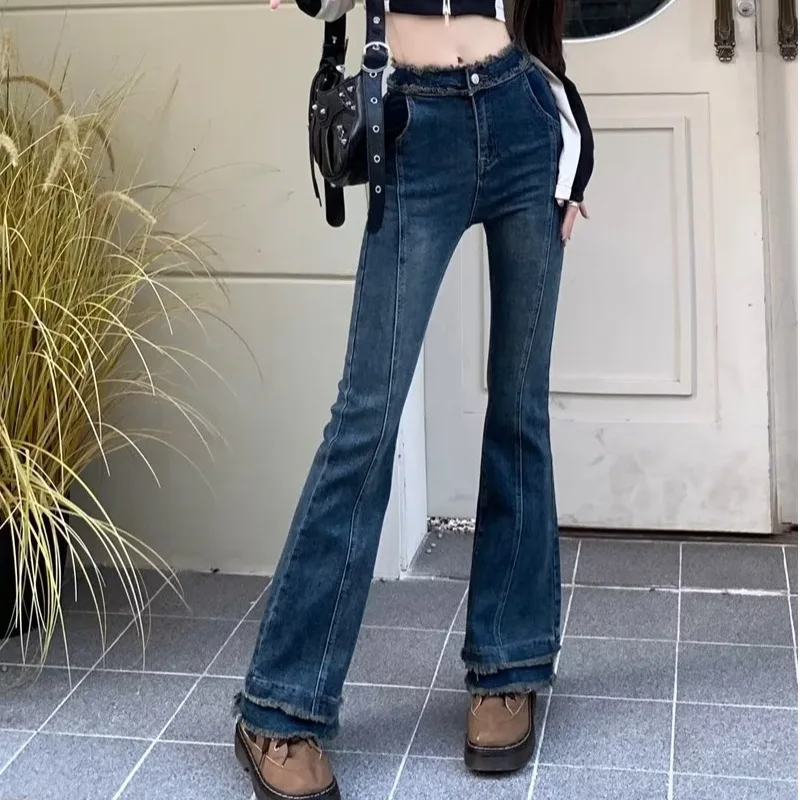 LEDP Women Jeans Retro High Waist Elastic Micro-Trumpet Jeans Female Fashion Stretch Design Sense Raw Edge Pants Slim Straight
LEDP Women Jeans Retro High Waist Elastic Micro-Trumpet Jeans Female Fashion Stretch Design Sense Raw Edge Pants Slim Straight
