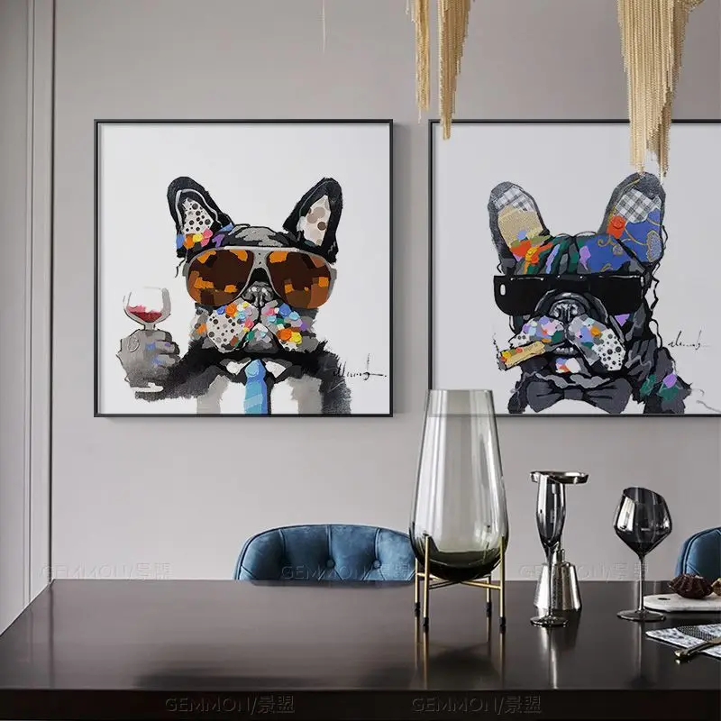 American dog dining room decorative modern high-end background wall creative abstract art painting living room canvas painting
American dog dining room decorative modern high-end background wall creative abstract art painting living room canvas painting