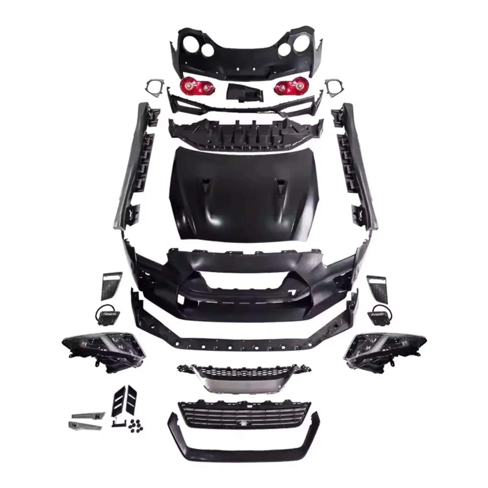 Front Rear Bumper Headlight Taillight Engine Cover for Nissan GTR 35 08-16 Side Skirt Modified New Style Kit Car Accessories 
Front Rear Bumper Headlight Taillight Engine Cover for Nissan GTR 35 08-16 Side Skirt Modified New Style Kit Car Accessories