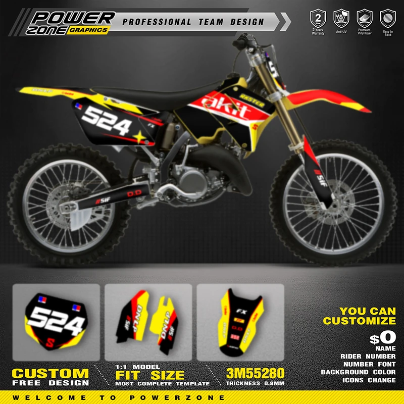 PowerZone Custom Team мотоциклетная графическая наклейка и комплект наклеек для SUZUKI RM250 2001-2012 RM125 250cc индивидуальный номер 05
PowerZone Custom Team мотоциклетная графическая наклейка и комплект наклеек для SUZUKI RM250 2001-2012 RM125 250cc индивидуальный номер 05