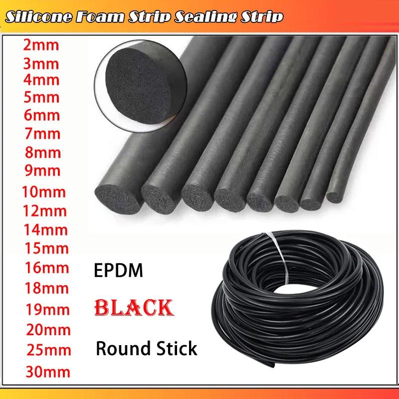 1/10/20M Black EPDM Rubber Foam Sealing Strip Round Sponge Cord Bar for Home Construction Gaps and Joints 2~30mm
1/10/20M Black EPDM Rubber Foam Sealing Strip Round Sponge Cord Bar for Home Construction Gaps and Joints 2~30mm