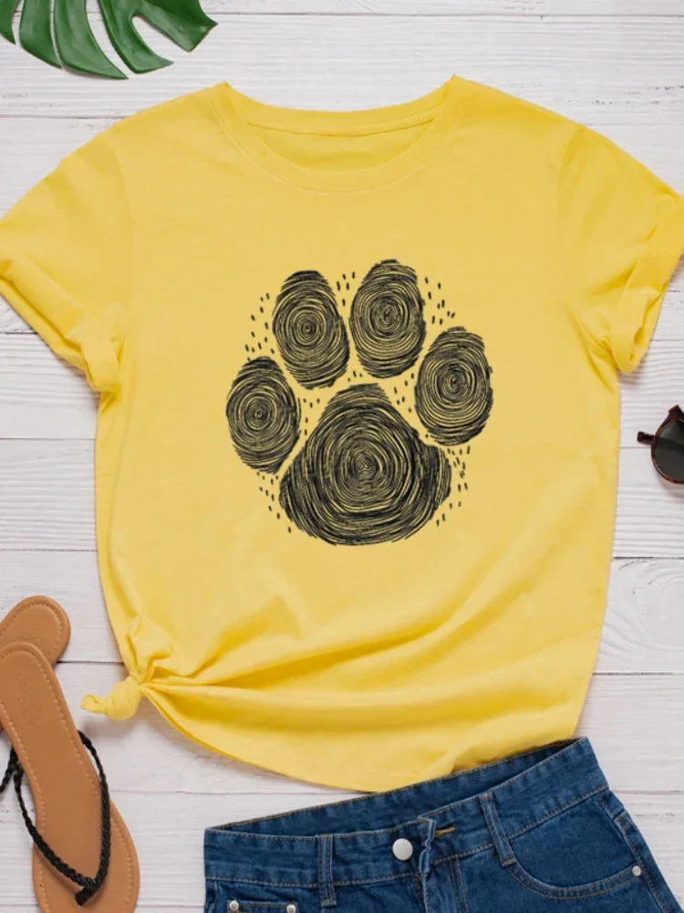 Footprint Print Women T Shirt Short Sleeve O Neck Loose Women Tshirt Ladies Fashion Tee Shirt Tops Clothes Camisetas Mujer
Footprint Print Women T Shirt Short Sleeve O Neck Loose Women Tshirt Ladies Fashion Tee Shirt Tops Clothes Camisetas Mujer