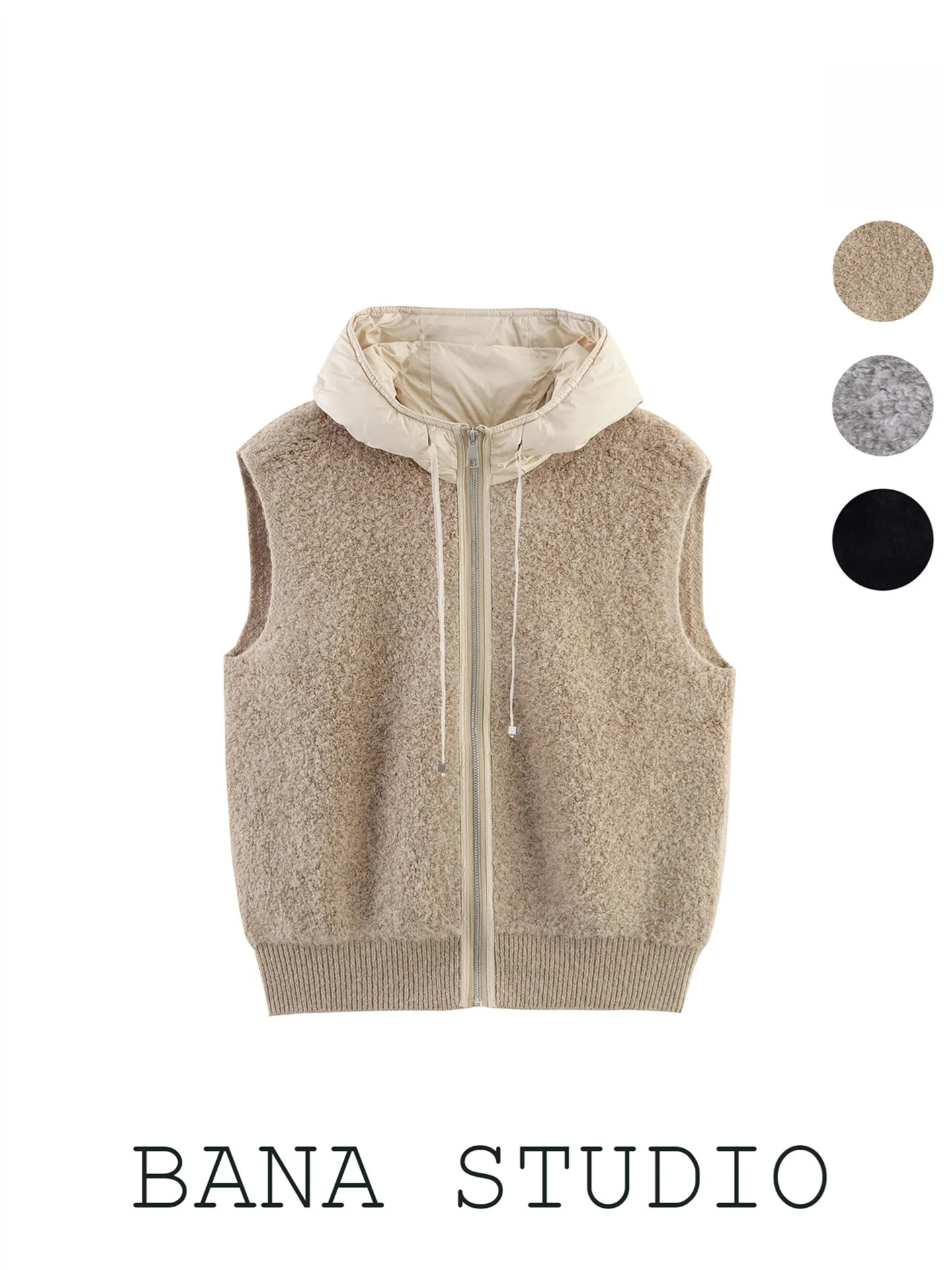 BANA Loose Knitted Hoodie Vest Sleeveless Women's Winter Top Casual Style Soft Acrylic Blend Short Length Color Zipper ...
BANA Loose Knitted Hoodie Vest Sleeveless Women's Winter Top Casual Style Soft Acrylic Blend Short Length Color Zipper ...